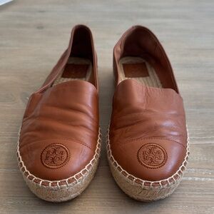 Tory Burch Tan Leather Espadrilles